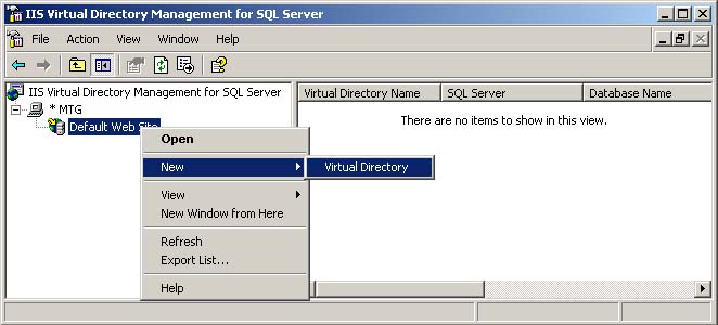 IIS Virtual Directory Management for SQL Server MMC 2